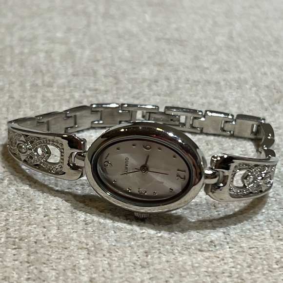 Silver Quartz Rhinestone Watch - Picture 2 of 10
